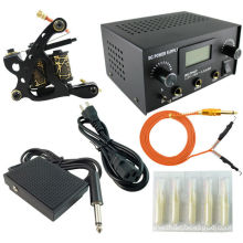 PS104010 tattoo kit with black tattoo machine and tattoo power supply